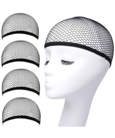 MORGLES Wig Cap, 6pcs Mesh Net Wig Caps Weaving Hair Net for Wig Close End  Fishnet Wig Caps for Women, Black