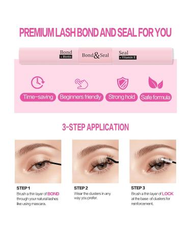 QUEWEL DIY Eyelash Extensions Set - 200 PC Thin Band Lashes with Bond & Seal Waterproof Cluster Applicator | At-Home LASH Extension Kit (QD02-MIX8-18) - Buy Online on GoSupps.com