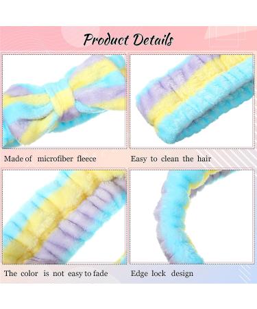 Jexine 24 Pcs Modern Style Facial Spa Headbands for Women - Fluffy Plush Makeup Headband Bulk for Washing Face, Shower, and Cleansing - Buy Online on GoSupps.com