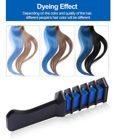 10 Pieces Hair Chalk Comb Set - Non-Toxic Temporary Hair Color for Kids | Washable Mini Hair Chalk for Cosplay Halloween Christmas DIY - Blue - Buy Online on GoSupps.com
