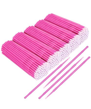 500 PCS Disposable Micro Applicator Brush, Gelme Nutri Micro swabs,Head Bendable Ultrafine Eyelash Extension Brushes for Makeup and Personal Care (Pink 2mm) Pink, 2mm