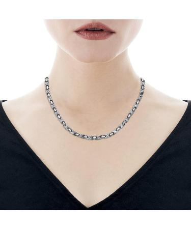 Magnetic Necklace for Men & Women | Pure Titanium Fashion Jewelry - Silver Gift - Buy Online on GoSupps.com
