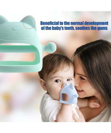 Puphutu Baby Teether - Silicone Teething Toy 3 Pack for Infants (Blue Green Yellow) - Buy Online on GoSupps.com