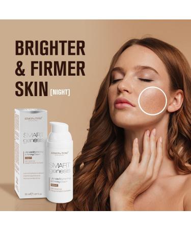 Simon&Tom Smart Genesis Ultimate Brightening & Firming Night Cream Anti-Aging with Fruit Acids Vitamins A C & E Reduces imperfections and dark spots 50ml - Buy Online on GoSupps.com