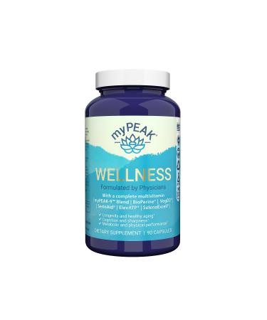 myPEAK Wellness Award-Winning Vegan Multivitamin with ElevATP Ancient Peat Extract Natural Astaxanthin Iron Resveratrol and Alpha GPC Immunity Booster All-in-One for Men and Women 90 Count