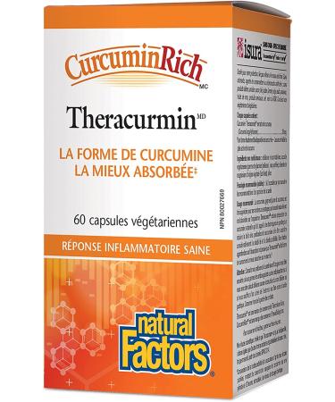 Natural Factors CurcuminRich Theracurmin - 60 Vegetarian Capsules for Advanced Curcumin Absorption - Buy Online on GoSupps.com
