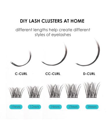Lash Extension Kit - 120 Lash Clusters Bond & Seal Tweezers | C D Curl Soft Fluffy Reusable False Eyelashes 10-16mm | Premium Eyelash Extensions - Buy Online on GoSupps.com
