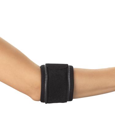 Champion Tennis Elbow Strap Adjustable Support Airmesh Fabric Black Large