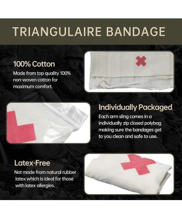 10 Count Triangular Bandage 37x37x53 | 100% Cotton First Aid Sling Splint & Head Bandage - Versatile & Essential | Fast International Shipping - Buy Online on GoSupps.com