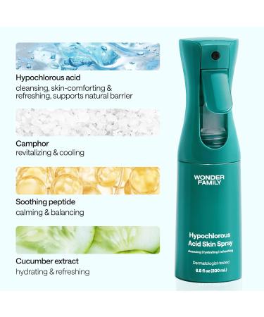 Hypochlorous Acid Spray for Face and Skin - Body & Facial Toner for Acne - Eyelid Cleanser - Moisturizing Face Spray Mist Hydrating - 6.8 Fl Oz - 12 Blemish Patches - Buy Online on GoSupps.com