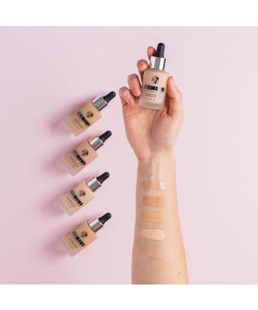 W7 Genius Foundation - Liquid to Powder Finish Foundation for Poreless Matte Coverage - Sand Beige 1.05oz - Buy Online on GoSupps.com