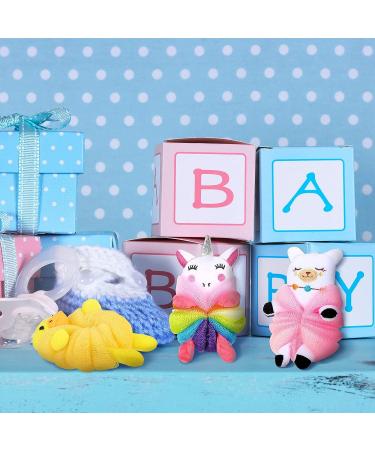 Kids Animal Bath Loofah Set - 4 Cute Cartoon Shower Sponges for Children - Baby Shower Exfoliating Pouf Scrubbers - 4 Styles Available - Buy Online on GoSupps.com
