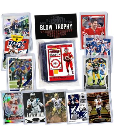 NFL Quarterback Football Card Bundle, Assorted Set of 12 Mint Star QB Football Cards Gift Set, Includes one Relic, Serial, or Rookie, Protected by Sleeve and Toploader with Fantasy Football eBook - Buy Online on GoSupps.com