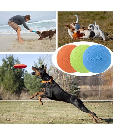 Xubx Dog Frisbees Set - 3 Thick Rubber Frisbees for Training Catching & Playing | Durable Dog Toys for All Breeds - Buy Online on GoSupps.com