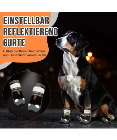 Eyein Dog Shoes - Waterproof Paw Protection Non-Slip Sole Reflective Velcro Fastener for All Dog Sizes - Black Size 3 - Buy Online on GoSupps.com