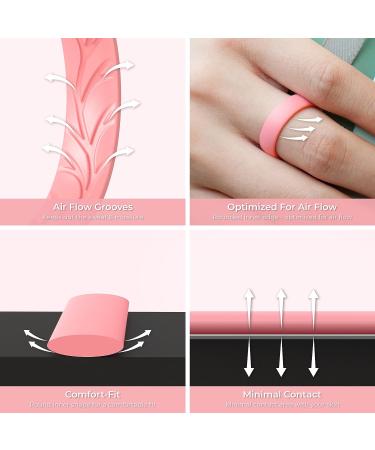 ThunderFit Women's Silicone Wedding Band - Breathable Leaf Cross Pattern Ring, Black, Size 4.5-5 (15.7mm) - Buy Online on GoSupps.com