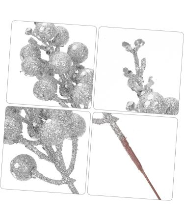ABOOFAN 10pcs Christmas Imitation Berries Christmas Decorations Flower Garland Wreath Artificial Xmas Berry Stem Christmas Diy Berries Diy Berry Decor Christmas Tree Foam Artificial Fruit Silver 19X5X5CM - Buy Online on GoSupps.com