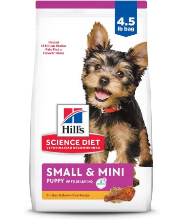 Hill's Science Diet Senior 7+ Small Bites Dry Dog Food Chicken Meal Barley & Brown Rice Recipe & Hill's Science Diet Puppy Small & Mini Chicken Meal & Brown Rice Recipe Dry Dog Food 4.5 lb Bag 2.27 kg (Pack of 1) Dog Food + PET_FOOD 9094 - Buy Online on GoSupps.com