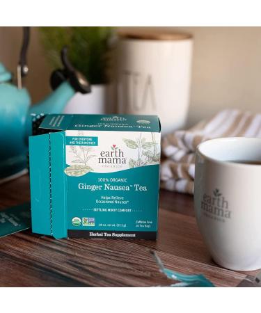 Earth Mama Organic Ginger Nausea Tea Bags for Occasional Morning Sickness 16-Count (2-Pack) Ginger Nausea 16 Count (Pack of 2) - Buy Online on GoSupps.com