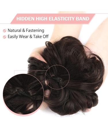 Vlasy Messy Bun Hair Piece | Curly Wavy Scrunchies Extension Chignon | 60g 4# Synthetic Hair Updo Accessory - Buy Online on GoSupps.com