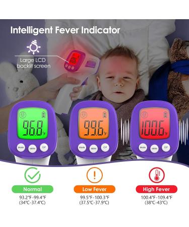 KKmier Infrared Forehead Thermometer - No Contact, 3-in-1 Temperature Gun for Baby, Kids, Adults - LCD Display - Buy Online on GoSupps.com