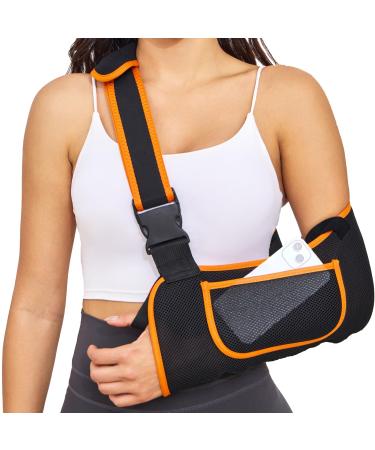 Yaoociy Arm Sling for Women Men Shoulder Sling Immobilizer Arm Sling for Elbow Injury Shoulder Injury Left Right Arm Sling for Wrist Injury Torn Rotator Cuff Arm Broken Dislocated Fracture Strain Both Men and Women (S-M)