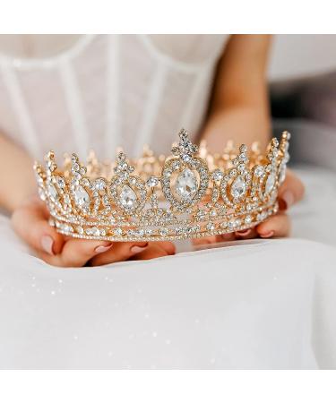 AW BRIDAL Gold Wedding Tiaras & Crowns for Women | Elegant Bridal Headpiece - Buy Online on GoSupps.com
