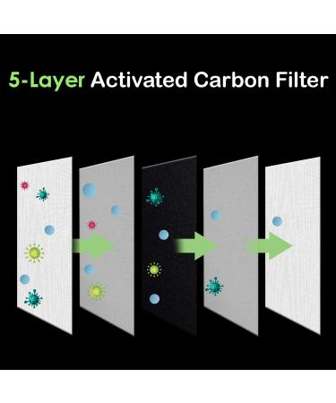 2pcs Activated Carbon Filter 5 Layers Anti Haze Dust Filters for Cotton Cover of Mouth Face Insert Replaceable Filters PM2.5 Filter Paper Protective for Outdoors - Buy Online on GoSupps.com