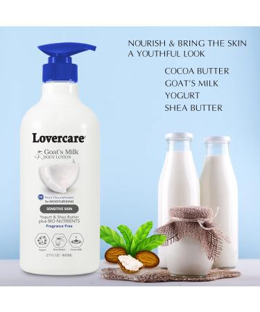 Lovercare 2-PACK Goat Milk Body Lotion for Sensitive Skin (Fragrance-Free) 02 x 27.05 oz (2 x 800ml) - Buy Online on GoSupps.com