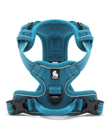 WINHYEPET True Love Dog Harness No-Pull Reflective Pet Harness with 2 Leash Clips Adjustable Soft Padded Dog Vest with Easy Control Handle for Small Medium Large Dog TLH5651(Blue S) S Blue