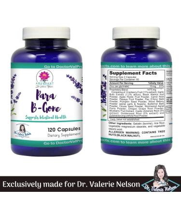 Dr. Valerie Nelson ParaBGone Intestinal Cleanse - 120 Capsules, All-Natural Herbal Supplement - Buy Online on GoSupps.com