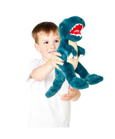 Zappi Co Ultra Soft T-Rex Dinosaur Plush Toy (28cm Length) - 100% Recycled Eco-Friendly Newborn Gift Realistic Lifelike