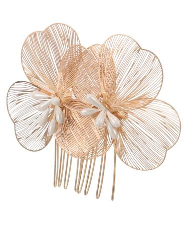 Baluue Flower Hair Comb Retro Hair Side Comb Bride Wedding Hair Comb Clips Flower Pearl Hairpins Headpiece for Women Wedding Prom