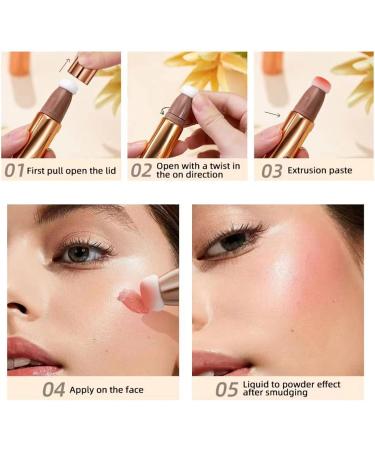 Silky & Long-Wearing Liquid Blush Stick for Mature Skin - Pink Blush & Highlighter (#02) - Buy Online on GoSupps.com