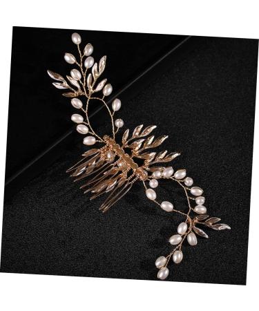 Healeved Piece Pearl Hair Comb Tiara Wedding Pearl Leaf Hair Comb Decorative Accessories Pearl Tiara Pearl Wedding Hair Wedding Hair Comb Hair Topper Bridal Clip Beads Alloy Prom Bridesmaid - Buy Online on GoSupps.com