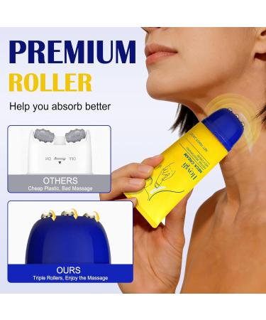 Nascence Neck Firming Cream with Roller Anti-Aging Neck & Chest Cream with Multi-Peptide Collagen Hyaluronic Acid Carnosine Ceramide Hydrating & Tightening & Lifting Cream (yellow-01) - Buy Online on GoSupps.com