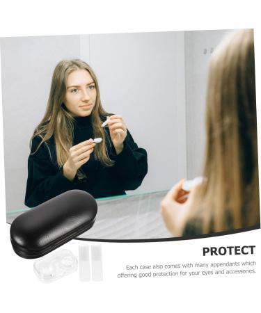 Solustrie Double-Layer Glasses Case - Travel Eyewear Storage for Contact Lenses & Glasses | Large Decorative Lensetui - Buy Online on GoSupps.com