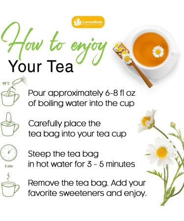 Lavendium 30 Chamomile FLower Tea Bags 100% Natural and Pure Chamomile Flowers Eco-conscious Tea Bags. Chamomile Flower Herbal Tea. No Sugar No Caffeine No Gluten Vegan. CA Chamomile 30 Bags - Buy Online on GoSupps.com