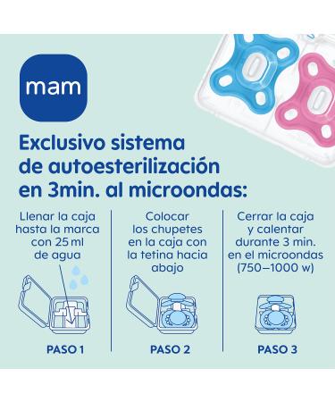 Mam Schnuller Comfort S190 - Soft Skinsoft Silicone Pacifier for 0-2 Months | 2-Pack with Self-Sterilizing Box - Ideal for Baby s Comfort - Buy Online on GoSupps.com
