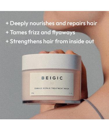 BEIGIC Damage Repair Treatment Mask - Vegan Korean Deep Conditioning Hair Mask for Dry Frizzy Hair with Argan Oil & Vitamin E - Silicone Free 10.06 fl oz - Buy Online on GoSupps.com
