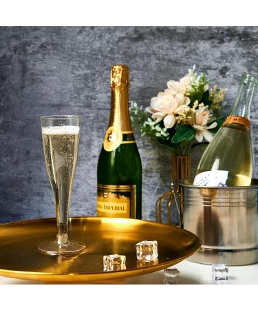 JOLLY CHEF 100 Pack Gold Glitter Plastic Champagne Flutes - Disposable 4.5 Oz Glasses for Wedding, Thanksgiving, Christmas - 4.5-Glitter-100 - Buy Online on GoSupps.com