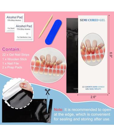 Buy Ceboic 22-Piece Orange Gradient UV Gel Nail Foils - Self-Adhesive Salon Quality Nail Wraps & Strips - Semi-Cured Gel Nails for Professional Results - Buy Online on GoSupps.com