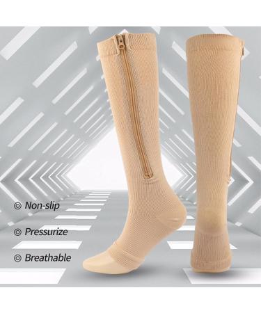 WSYKC Open-Toe Compression Socks - Opaque Knee High Support Stockings for Edema Swelling & Pregnancy (L/XL) - Buy Online on GoSupps.com