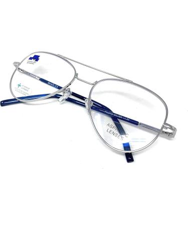 Blue Light Filter Reading Glasses - Venice Silver Metal Pilot for Men & Women - +2.50 Anti Blue Light Computer Glasses for Gamers - Buy Online on GoSupps.com