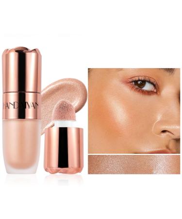 Beliky Girl Liquid highlighter face bronzer with pillow applicator natural shimmer finish light cream and gradient brightening face makeup #Eros