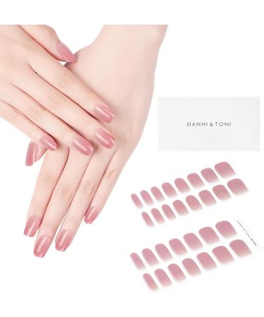Danni & Toni Half Hardened Gel Nail Films - Aglaia Light Pink & White Ombre Glossy Nail Stickers - 28 Semi-Hardened Nail Wraps - Buy Online on GoSupps.com