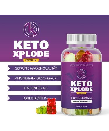 Buy Ketoxplode Gummi Bears - Natural Herbal Flavor | 60 Fruit Gummies for Keto Diet | International Shipping Available - Buy Online on GoSupps.com