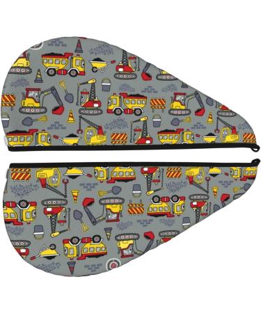 Funny Construction Microfiber Hair Towel - Soft Super Absorbent Wrap for Long Curly & Thick Hair - Quick Dry Coral Velvet for Women - Buy Online on GoSupps.com