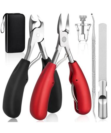 Modacraft Podiatrist Toenail Clippers Professional Thick & Ingrown Toe Nail Clippers for Men Seniors Ingrown Toenail Treatment Removal Kit with Nail Cutter Super Sharp Blade Soft Anti-Slip Handle Multi-colored