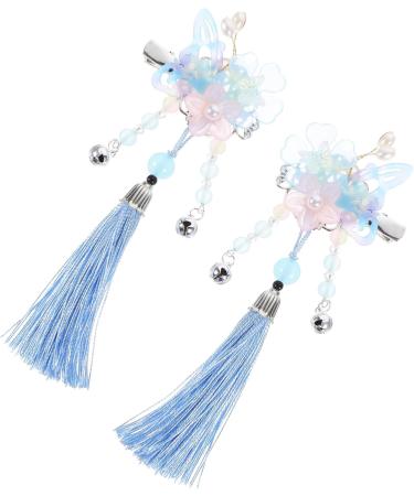 Beaupretty Chinese Side Clip with Tassel 1 Pair Butterfly Flower Bell Hair Clip Barrette Vintage Bride Wedding Hair Traditional Costume Kimono Hanfu Headpiece - Buy Online on GoSupps.com